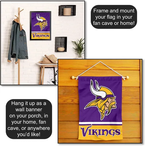 Vista 5 de Bandera de jardín de doble cara de Minnesota Vikings