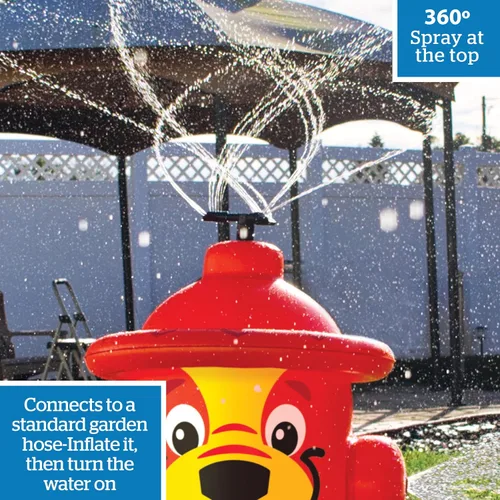 Vista 3 de BigMouth Inc. Rociador de agua inflable para boca de incendios, rociador de agua para el patio trasero, juegos de agua de verano al aire libre