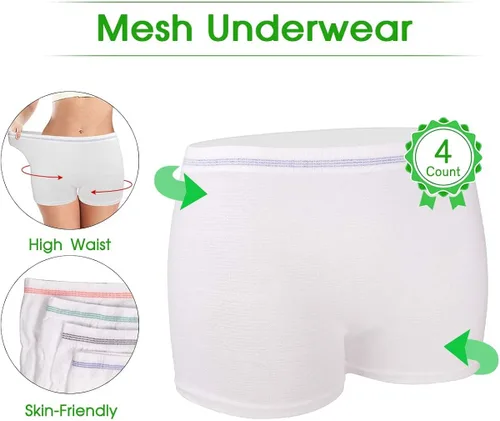 Vista 7 de Mesh Underwear Postpartum 8 Count Disposable Postpartum Underwear Hospital Mesh Panties for Post C-Section, Maternity Briefs