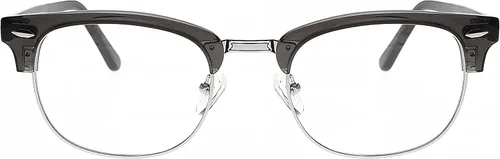 Vista 5 de Gafas de lectura de cristal real, marco estilo club con lentes de aumento transparentes, 1.00 a 3.00 dioptrías