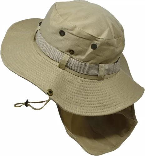 Vista 5 de Glory Max Sombrero de cubo Boonie con cubierta de solapa para el cuello Sun Safari ala ancha Pesca Jardín Senderismo Cap