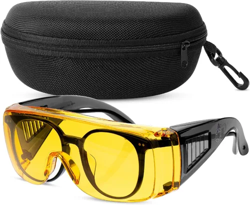 Vista 25 de UNCO - Gafas de seguridad sobre gafas, gafas protectoras, antiniebla, para trabajo, gafas de seguridad sobre gafas