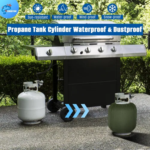 Vista 4 de SIRUITON Cubierta para tanque de propano 20lb, cubierta resistente para exteriores de 600D de tela Oxford impermeable para tanque de gas propano