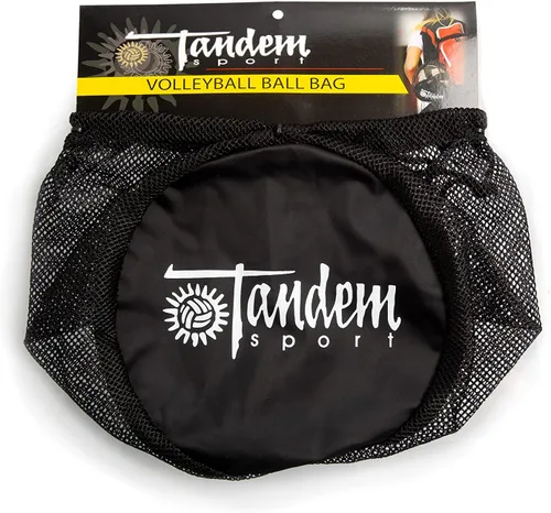 Vista 4 de Tandem Sport Bolsa individual de malla de voleibol - Soporte de pelota con clip para mochila o bolsa - Regalo para jugadores de voleibol - Negro