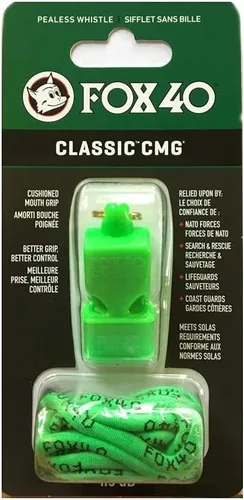 Vista 2 de Fox 40 Classic CMG - Silbato sin peal de 3 cámaras con cordón, color verde