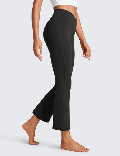 Vista 3 de CRZ YOGA Butterluxe - Leggings capri cruzados para mujer, 25.6 pulgadas, cintura alta, corte de bota, corte de bota, casual, pantalones de yoga