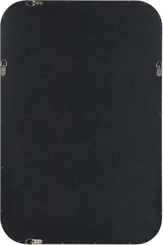 Vista 4 de Kate and Laurel Hutton Modern Radius - Espejo de pared rectangular de madera, 20 x 30 pulgadas, gris; espejo decorativo grande y robusto para pared