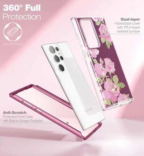 Vista 3 de SURITCH Funda para Samsung Galaxy S23 Ultra, [Protector de Pantalla Integrado] [Protección de Doble Capa] Protección Completa Resistente a Golpes
