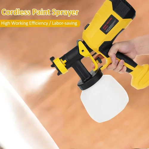 Vista 6 de Pulverizador de pintura de 600 W de alta potencia, 3 boquillas y 3 patrones, botella de 40.6 fl oz, fácil de limpiar, pistola de pulverización HVLP