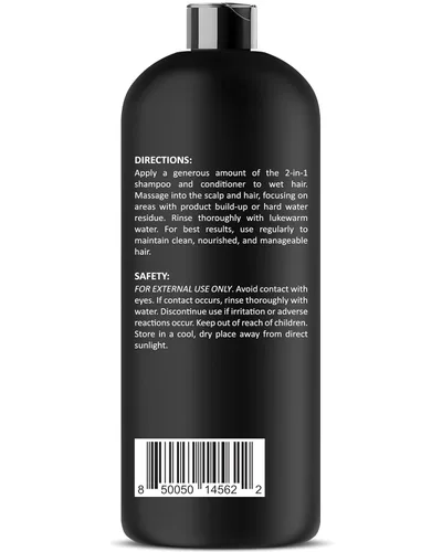 Vista 8 de Champú y acondicionador de agua dura - Limpiador quelante 2 en 1 para eliminación de acumulaciones, cabello suave y brillante - Con complejo