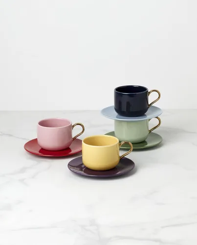 Vista 2 de kate spade new york Make It Pop Drinkware Collection, juego de tazas y platillos multicolor, juego de 8 piezas Varios