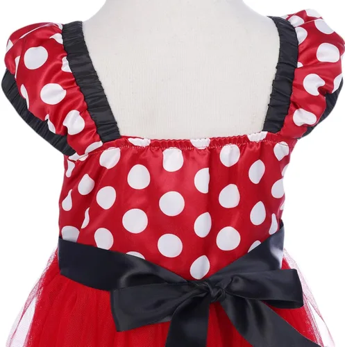 Vista 5 de IWEMEK - Maillot de ballet con diadema para niña con lunares, disfraz con diadema, leotardo