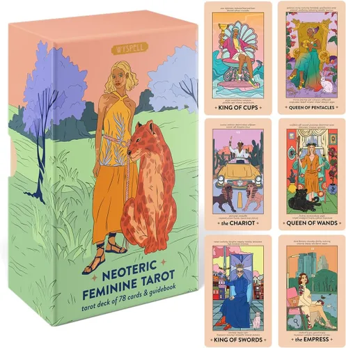 Vista 8 de Wyspell Baraja de Tarot Femenina – Cartas de Tarot Sin Bordes con Libro de Guía para Principiantes – Juego de Cartas para Principiantes