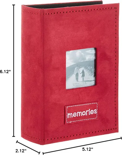 Vista 4 de Pioneer Photo Albums PTCH-100 - Álbum de fotos bordado de gamuza sintética, 100 bolsillos, color frambuesa