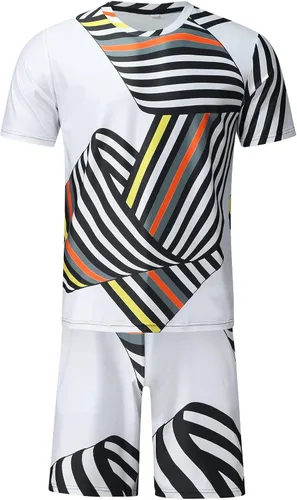 Vista 3 de OICIB Conjunto de 2 piezas de verano para hombre, camiseta casual de manga corta y pantalones cortos deportivos de ajuste clásico