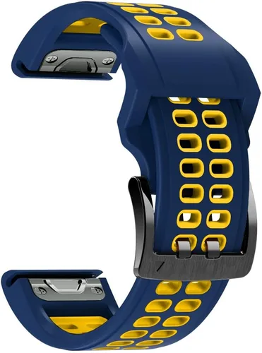 Vista 3 de REYDA Correa de silicona compatible con Garmin Fenix 8 Pro/8/E 1.850 in, 0.866 in, correa de reloj de ajuste rápido, suave, flexible, correa de Azul
