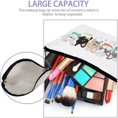Vista 3 de IENDY Regalos para tías amantes de los pollos morados, bolsa de maquillaje de Las Vegas para mujeres, amigas, regalo de cumpleaños, bolsa de viaje