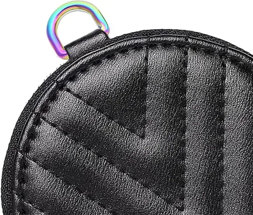 Vista 4 de Ganchos giratorios de metal arcoíris con anillos en D arcoíris y hebillas deslizantes para bolso de arco iris Tri-Glides