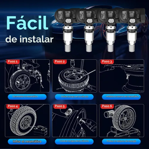 Vista 9 de Autel TPMS Sensores 4 piezas, 2 en 1 315 MHz+433 MHz Sensor universal de presión de neumáticos