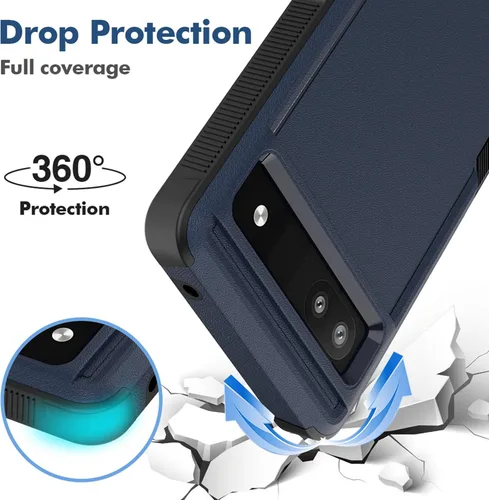 Vista 3 de Oumida Funda para Google Pixel 6A, funda de teléfono Dual Guard Pixel 6A, carcasa rígida de silicona híbrida a prueba de golpes, funda protectora