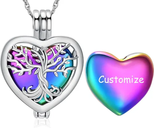 Vista 12 de shajwo Collar de cenizas de urna de árbol de la vida para mujeres y hombres, amado, dije conmemorativo de ceniza humana