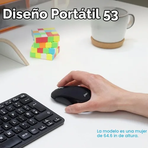 Vista 4 de Perixx PERIMICE-802B - Mouse inalámbrico Bluetooth, diseño portátil para Windows, iOS y tabletas Android, goma negra Negro