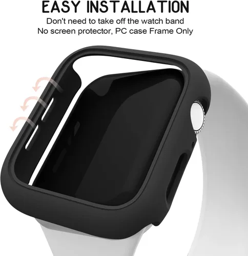 Vista 6 de Paquete de 3 fundas compatibles con Apple Watch de 1.732 pulgadas Series 6/5/4/SE, carcasa rígida de PC parachoques marco