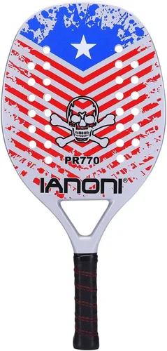 Vista 10 de IANONI Raqueta de tenis para playa con agarradera de fibra de carbono, con espuma de memoria.