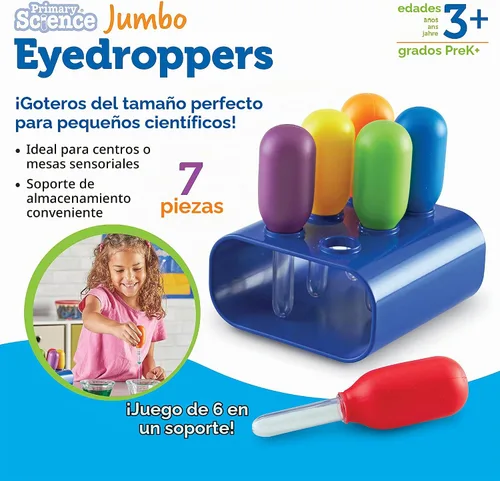 Vista 7 de Learning Resources goteros jumbo - experimentos científicos para niños, juguetes sensoriales para mesa de agua, herramientas para niños pequeños
