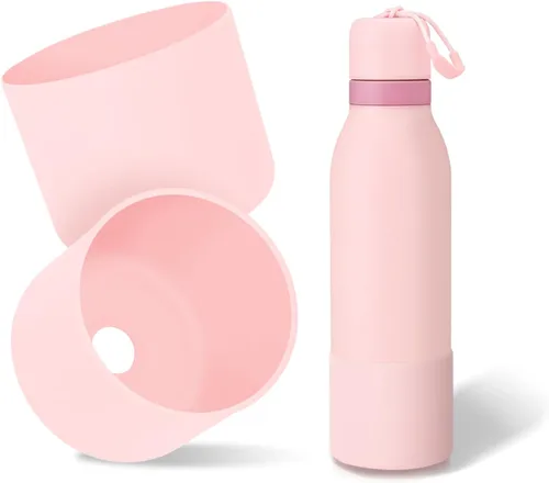 Vista 57 de 2 botas de silicona superiores para Owala FreeSip Twist de 24 onzas, funda inferior resistente a los arañazos, accesorios de botella de Owala