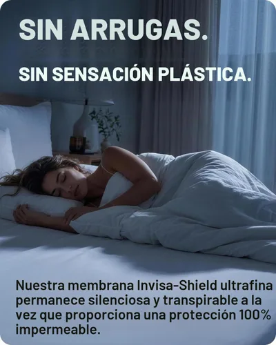 Vista 3 de SafeRest Sleepure - Protector de colchón impermeable tamaño individual derivado de viscosa de bambú - Ajustado con bolsillos elásticos - Funda