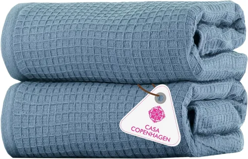 Vista 43 de CASA COPENHAGEN Exotic - Juego de 6 toallas de diseño de 100% algodón egipcio, color azul aguamarina, 550 GSM, 2 toallas de baño, 2 toallas de baño