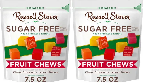 Vista 9 de RUSSELL STOVER Caramelos masticables de frutas sin azúcar, dulces masticables con sabor a fruta, envueltos individualmente, bolsa resellable, 4.5