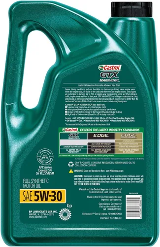 Vista 2 de Castrol GTX MAGNATEC 5W-30 Aceite de motor sintético completo, 5 cuartos de galón