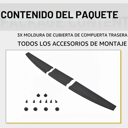 Vista 5 de Tapa de moldeo para alerón de puerta trasera Compatible con Ram 1500 2500 3500 Classic 2009-2019 Protector superior Reemplazo para CH1909100
