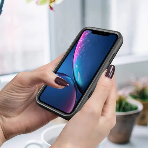 Vista 6 de Funda compatible con Apple iPhone XR, resistente [negra y negra] con [a prueba de golpes] [a prueba de caídas] fundas protectoras para iPhone XR