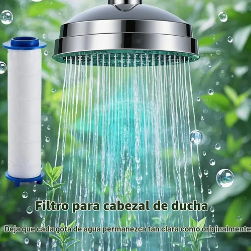 Vista 3 de Filtros de cabezal de ducha, 10 unidades, filtro de cabeza de gotas de ducha iónicos, filtro de ducha de mano con filtro de algodón PP, múltiples