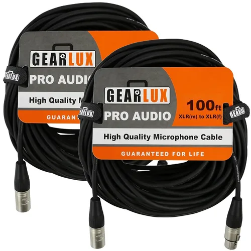 Vista 17 de Gearlux – Cable de micrófono XLR, completamente balanceado, macho a hembra, 25 pies - Paquete de 3