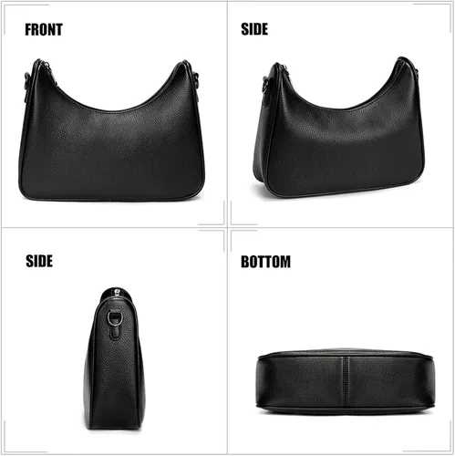 Vista 3 de Bolsos tipo Hobo pequeños para mujer bolsa de hombro suave multiusos ligera retro con monedero 2 piezasjuego