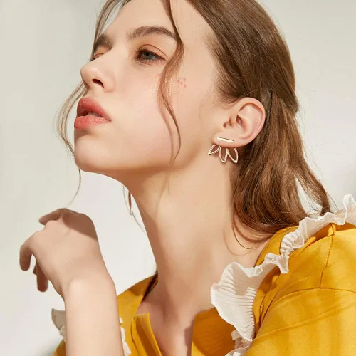Vista 9 de Juego de 11 pares de aretes de flor de loto para mujeres y niñas, juego para orejas ansitivas, joyería simple y elegante, Diamante de imitación
