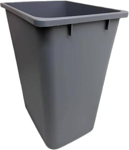Vista 6 de Cubo de basura de plástico – 35 cuartos (9 galones) – Cubo de basura interior para cocina, hogar, oficina y uso comercial – Cubo grande de Gris