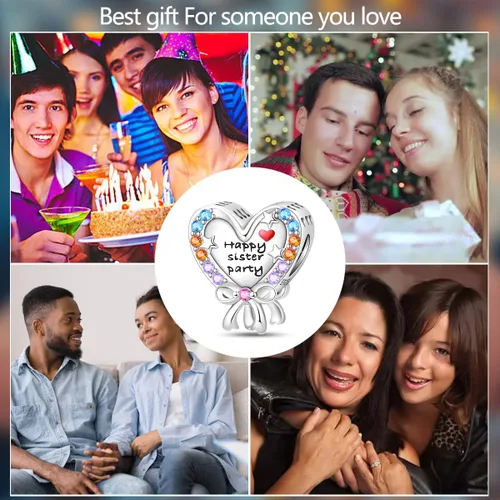 Vista 33 de KUNSIR Los abalorios se adaptan a pulseras Pandora para mujer, plata de ley 925, cuentas colgantes de joyería para niñas, dijes de feliz cumpleaños