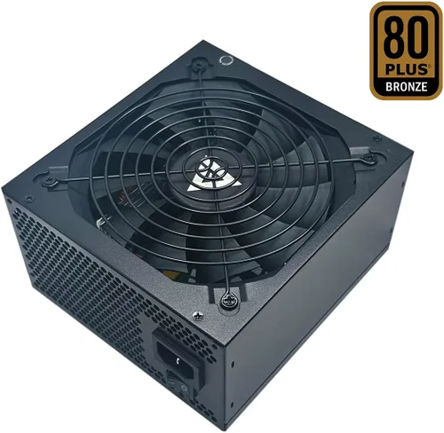 Vista 2 de Apevia ATX-JP600W Jupiter 600W 80 Plus Bronze Certified Active PFC ATX Fuente de alimentación para juegos, compatible con CPU de doble