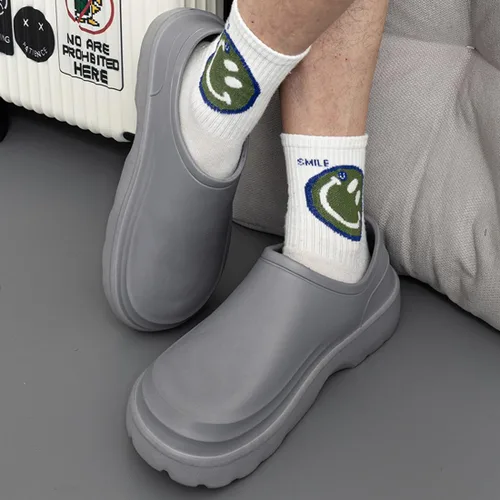 Vista 5 de Harssidanzar Zuecos para hombre, zapatos de chef para hombre, zapatos de jardín, zapatos de trabajo sin cordones para servicio de alimentos, jardín