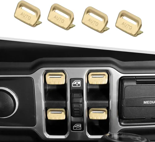 Vista 11 de Jimen Cubierta de botón de ventana para JL/JT, paquete de 4 cubiertas para interruptor de ventana trim accesorios interiores compatibles con Jeep