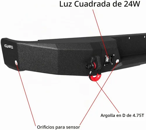 Vista 6 de Parachoques delantero y trasero de acero para Ford F150 2006-2008 con placa de cabrestante y luces (textura negra)