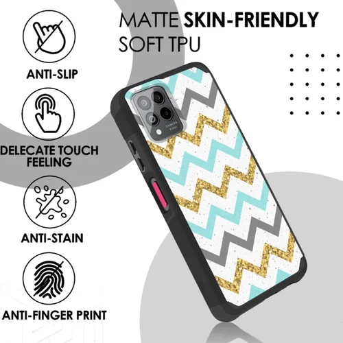 Vista 6 de TJS Compatible con T-Mobile Revvl 6X Pro 5G y Revvl 6 Pro 5G - Funda resistente de doble capa a prueba de golpes (compatible con montaje magnético)