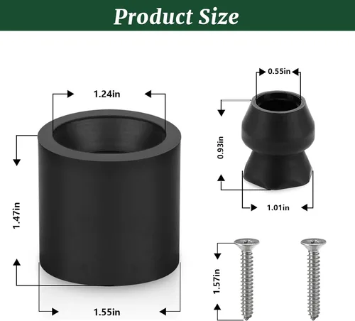 Vista 3 de Kit de soporte para puerta de remolque de perfil bajo con protector de goma, se ajusta a remolque de RV - Juego de 2