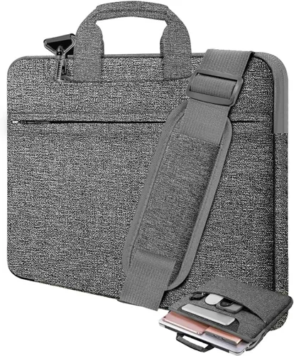 Vista 27 de Funda para laptop de 13.3 pulgadas con correa para el hombro, maletín delgado para computadora con correa compatible con MacBook Air/Pro 13/Pro 14