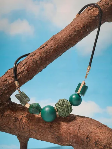 Vista 6 de MINACHI Collar con colgante de forma irregular retro bohemio, joyería de personalidad para mujer